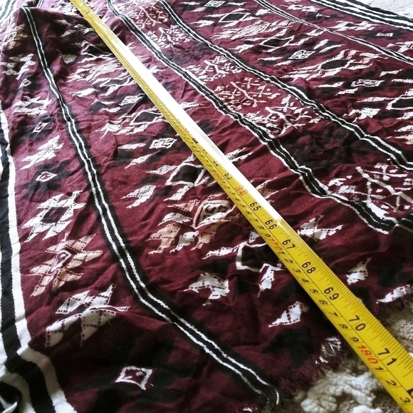 J.Crew striped black/white/maroon scarf lightweigh - Picture 6 of 8